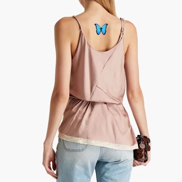 Alexander Wang Silk Top Asymmetrical Hem Top Size 8 - Picture 14 of 16